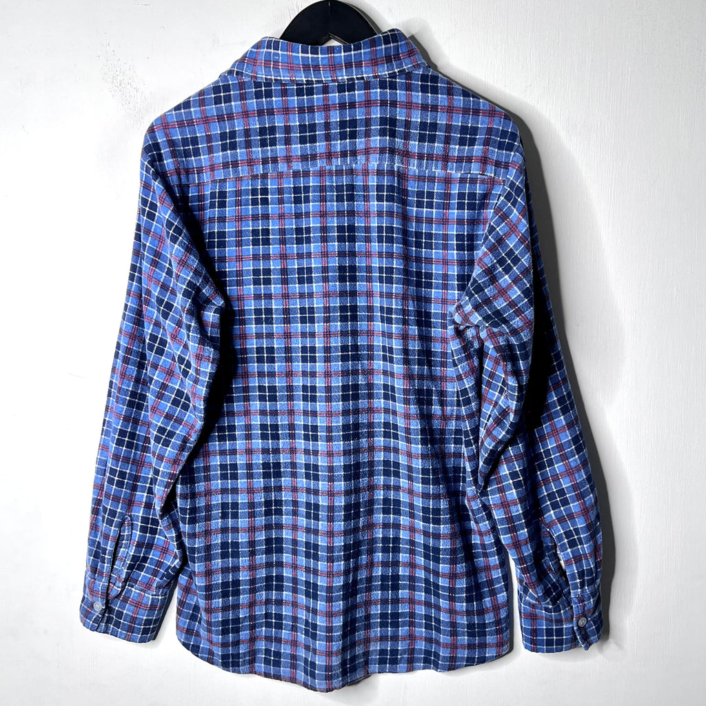 Weeds Blue Plaid Flannel Shirt - 1980s - M