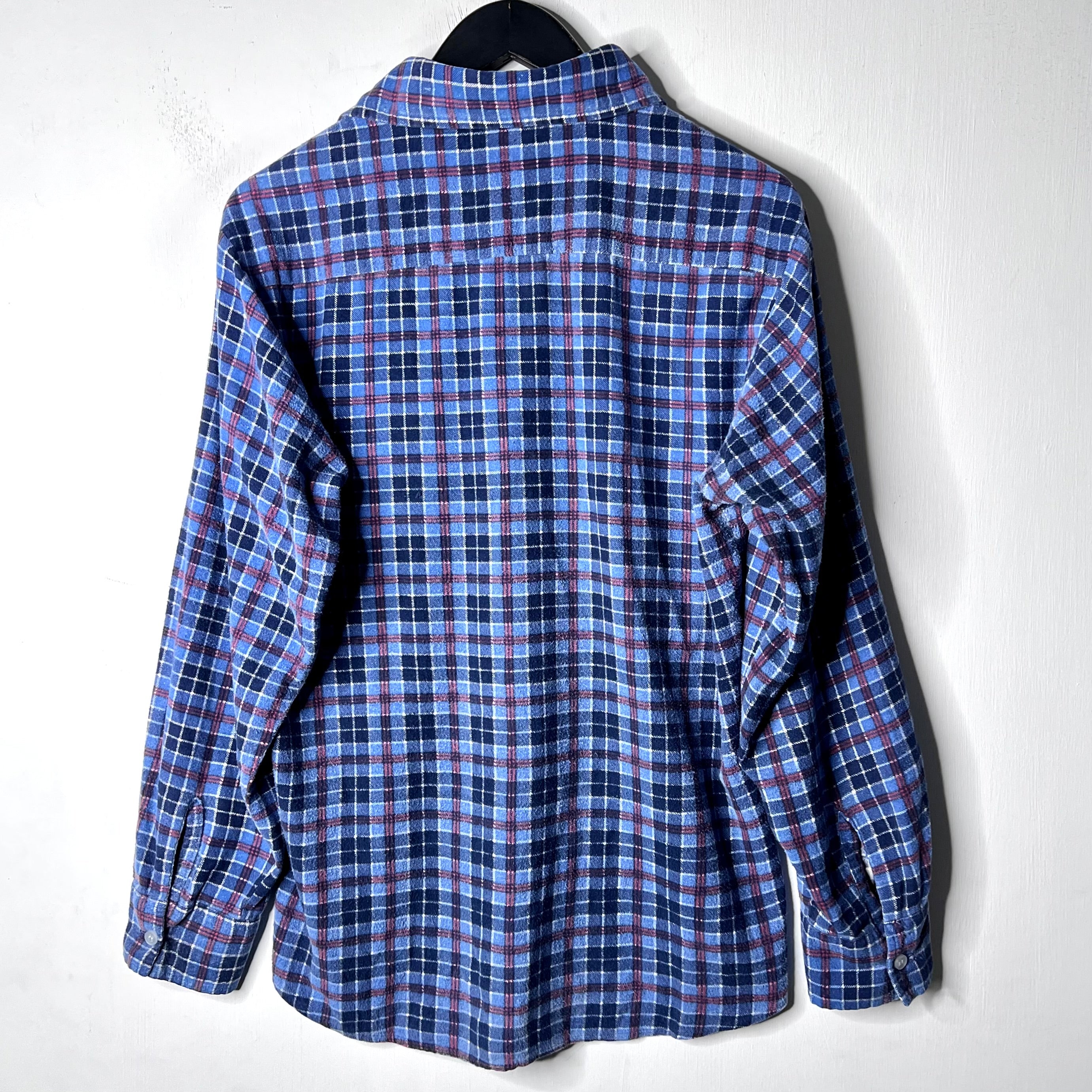 Weeds Blue Plaid Flannel Shirt - 1980s - M