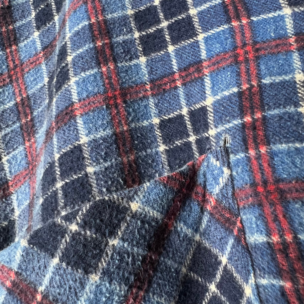 Weeds Blue Plaid Flannel Shirt - 1980s - M