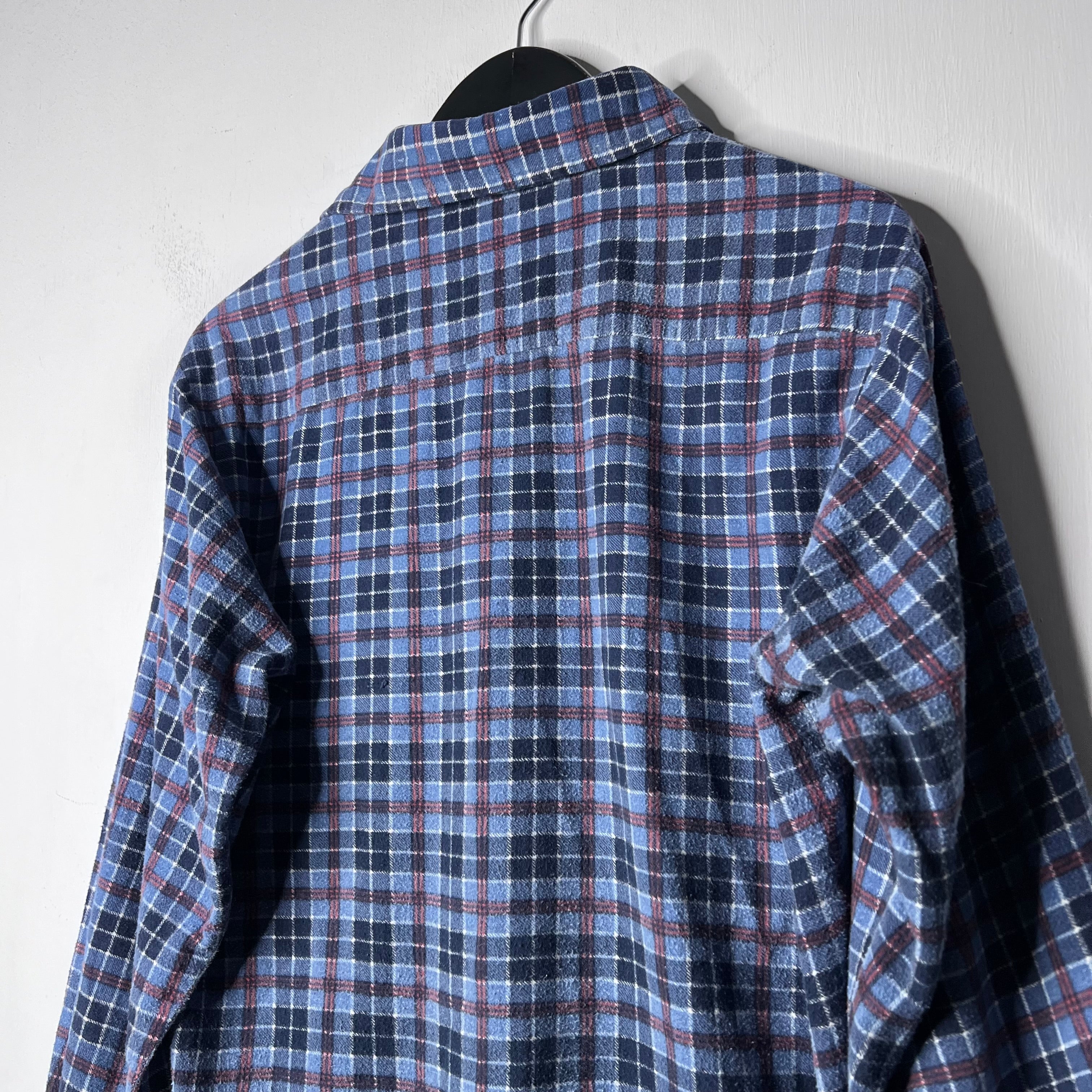 Weeds Blue Plaid Flannel Shirt - 1980s - M