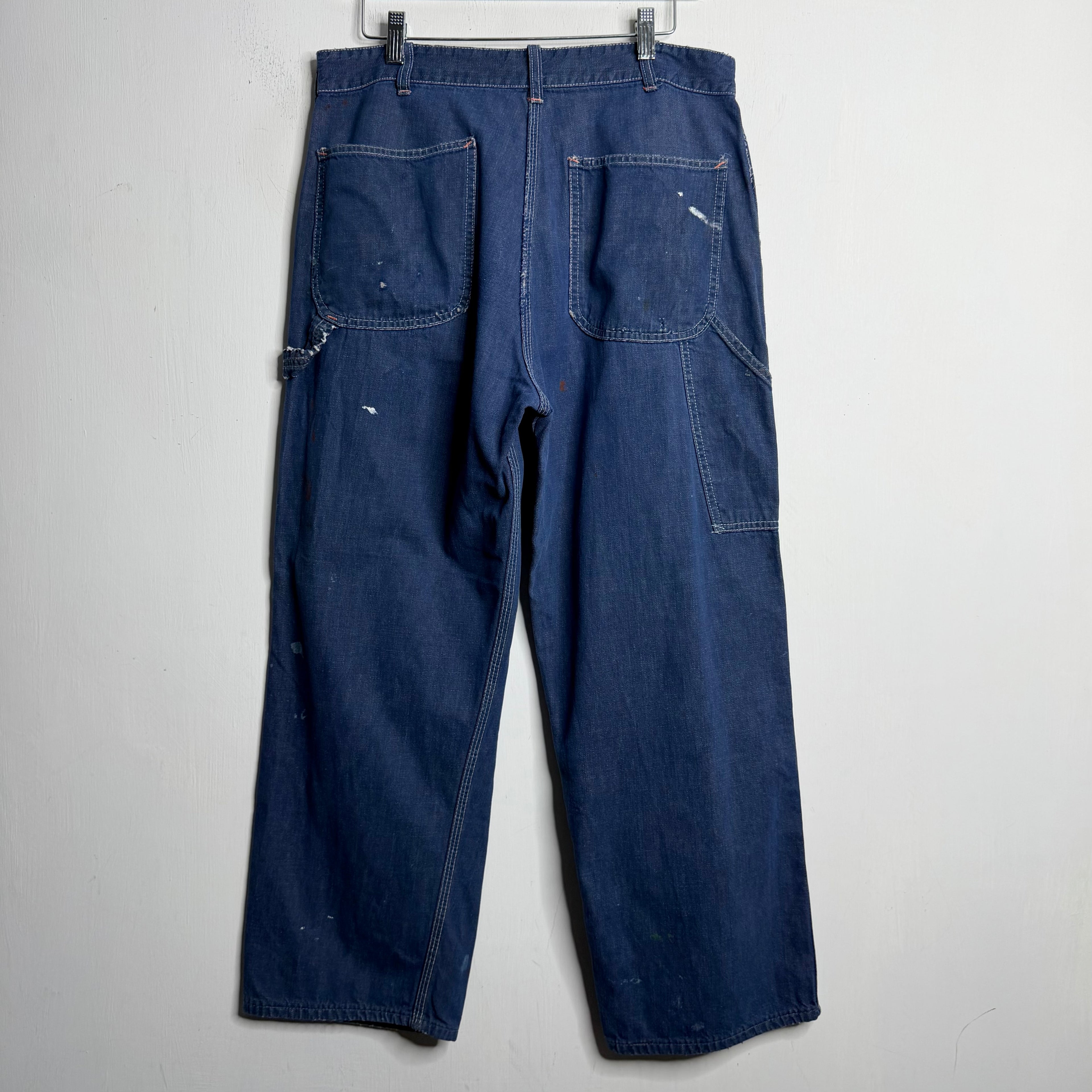 Sears Thrashed/Painted Carpenter Pants - 1960s - 32x27