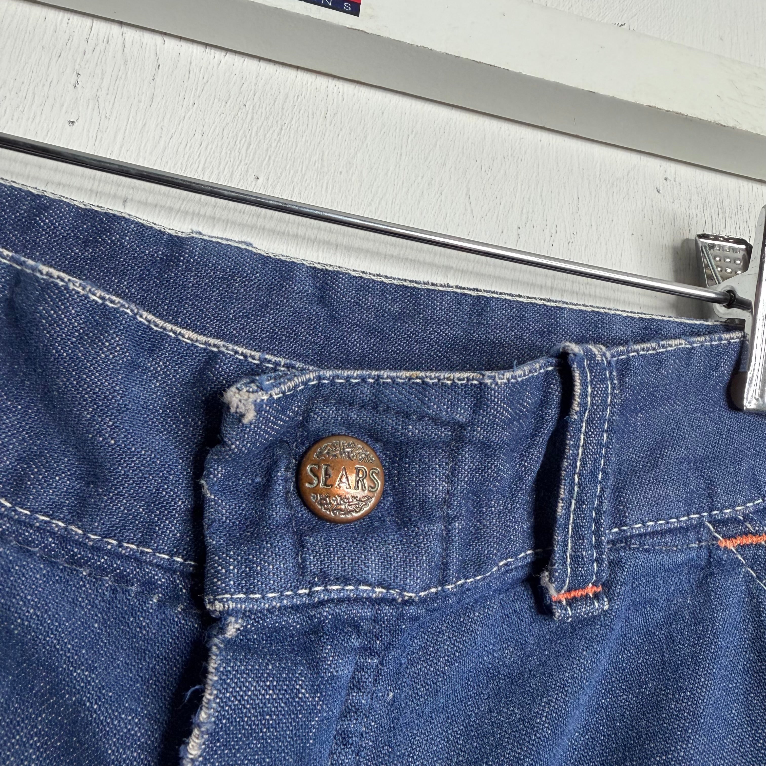 Sears Thrashed/Painted Carpenter Pants - 1960s - 32x27
