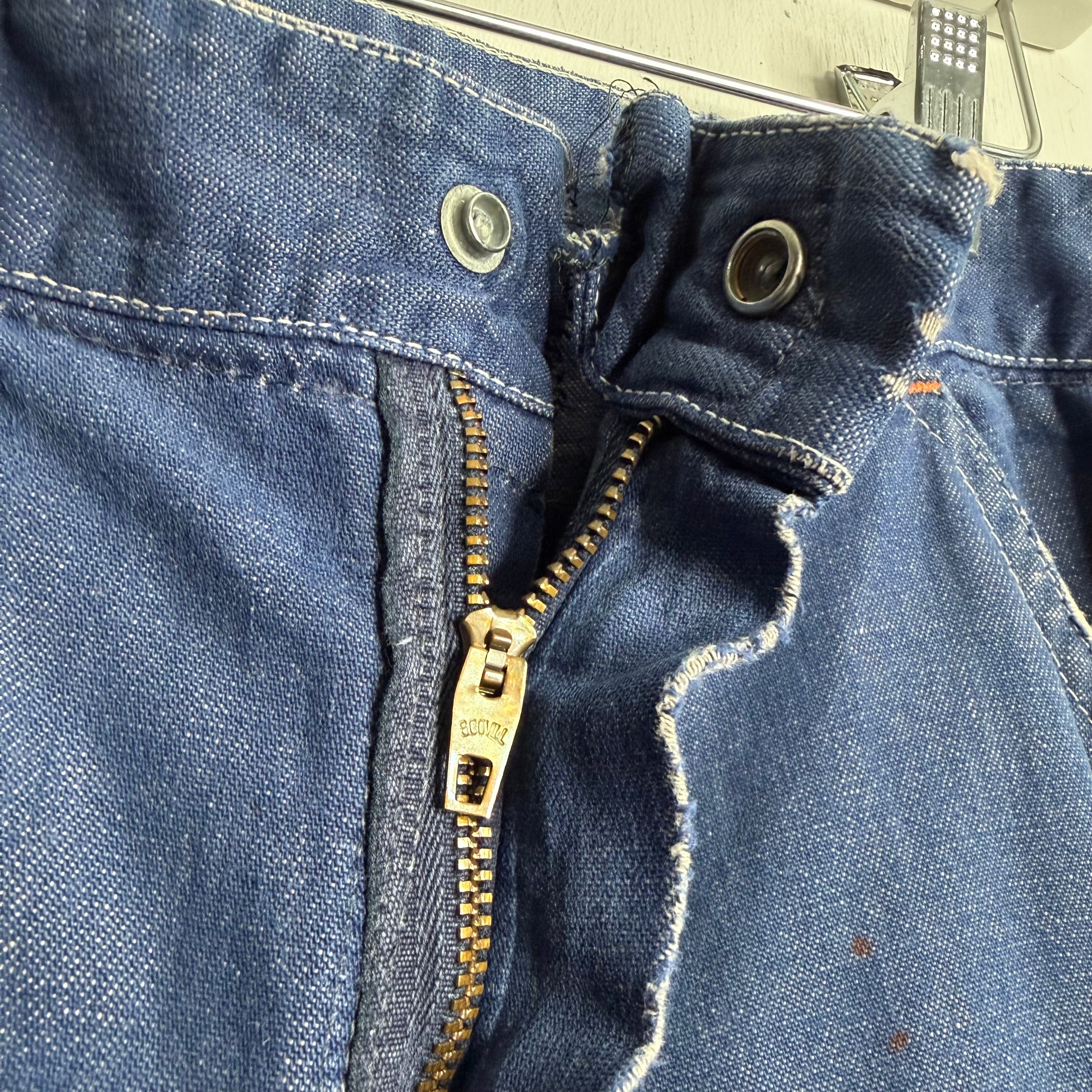 Sears Thrashed/Painted Carpenter Pants - 1960s - 32x27