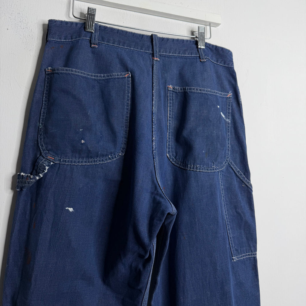 Sears Thrashed/Painted Carpenter Pants - 1960s - 32x27