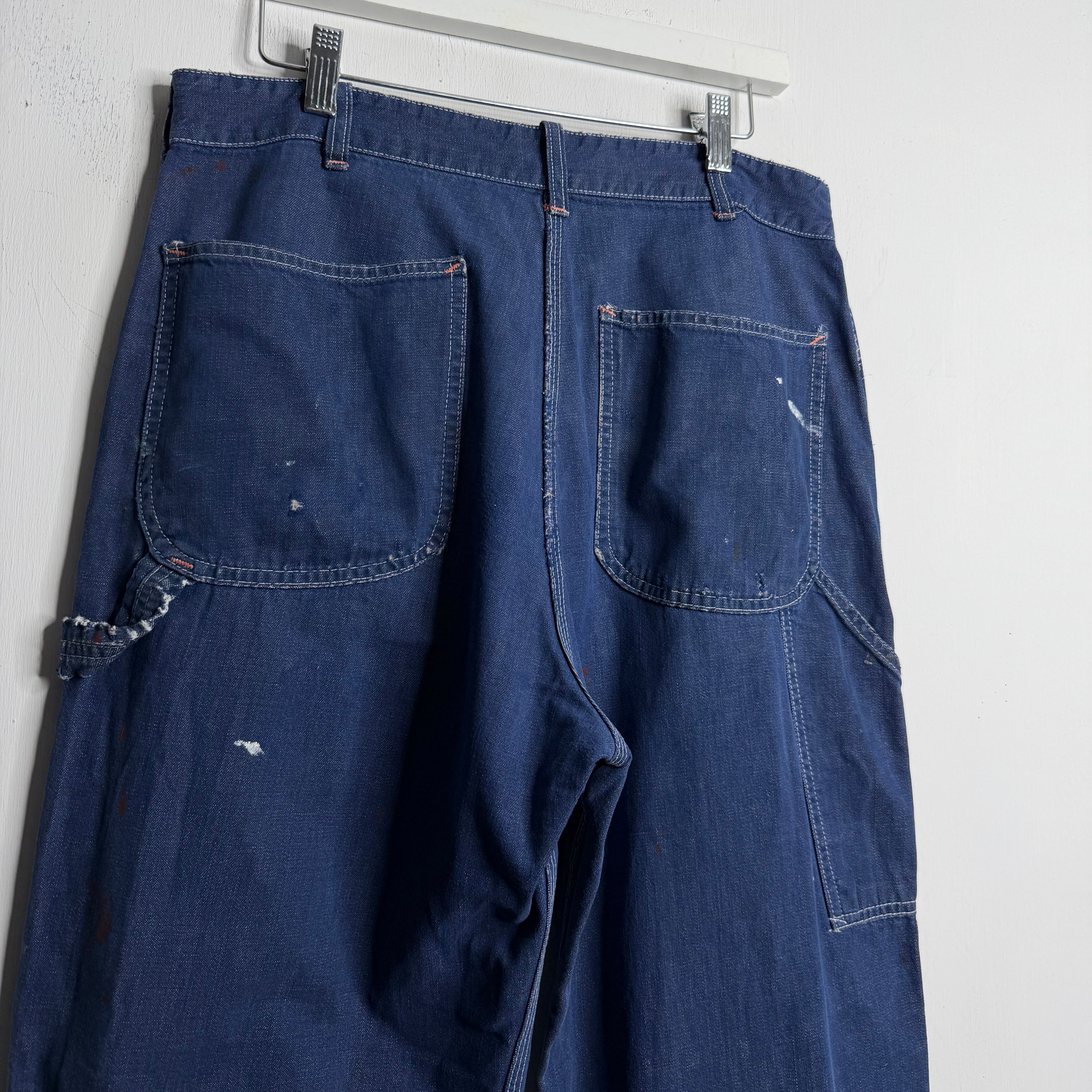 Sears Thrashed/Painted Carpenter Pants - 1960s - 32x27