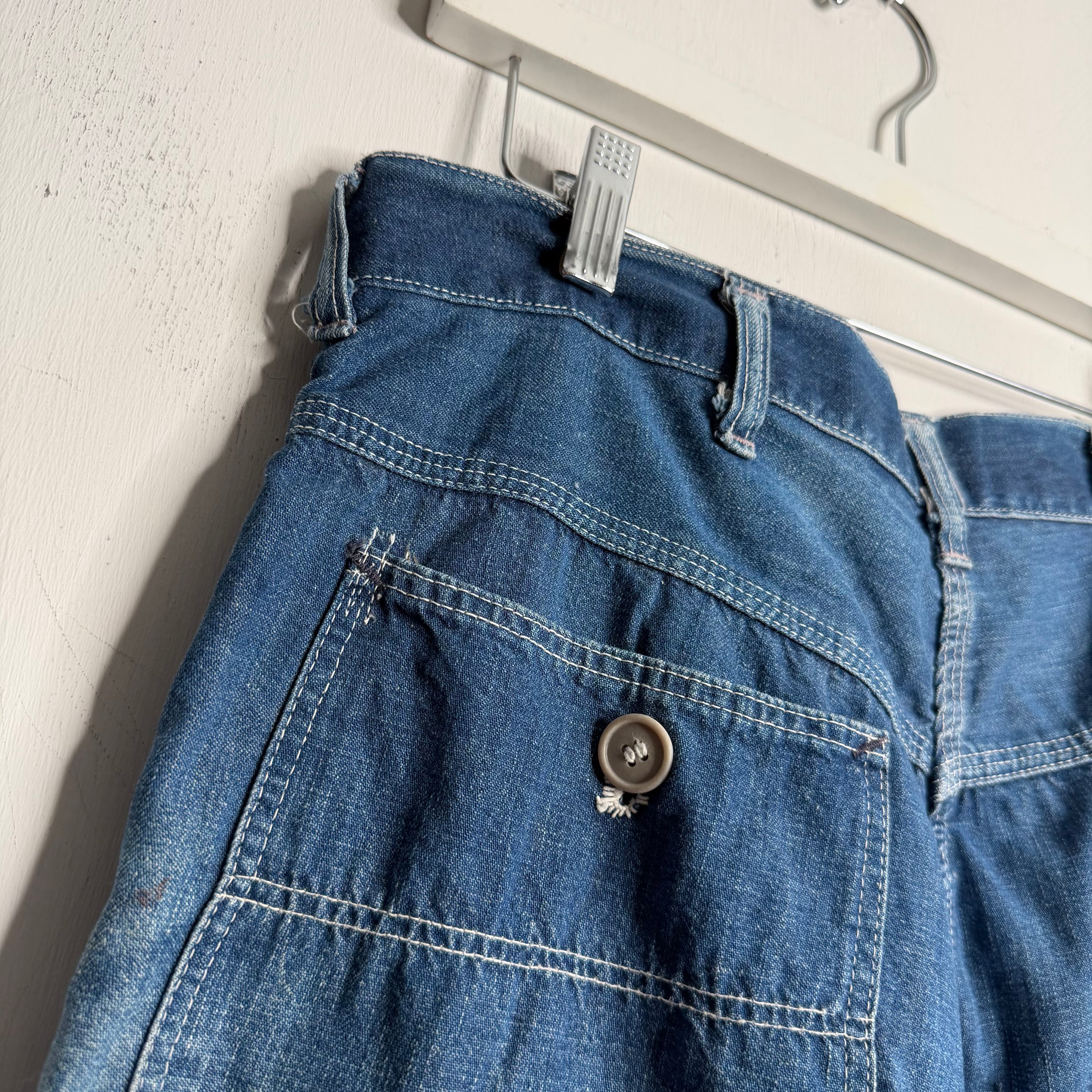 Repaired Denim Carpenter Pants - 1960s - 32X30