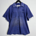 Indigo Thrash/Fade Work Shirt - 1970s - XXL