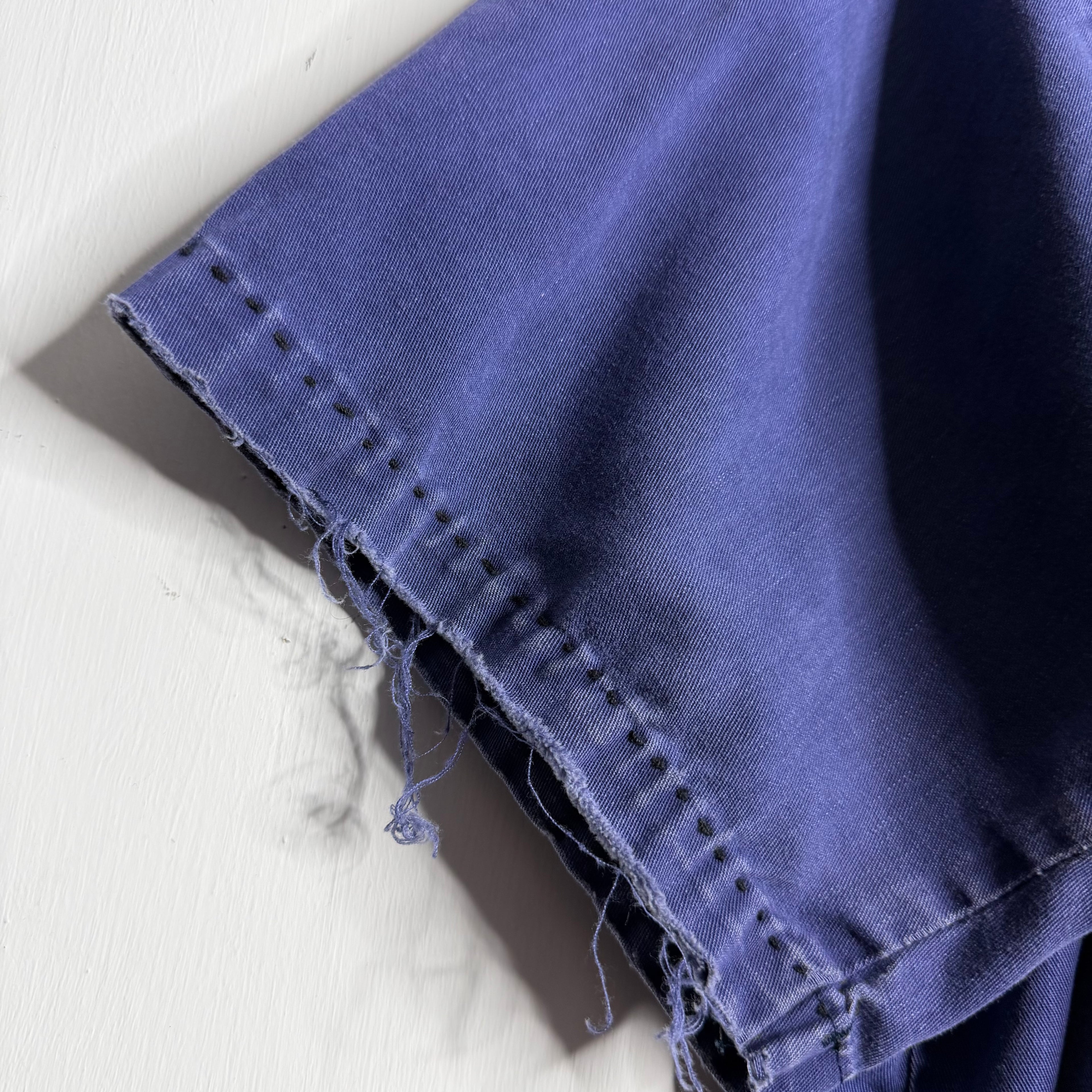 Indigo Thrash/Fade Work Shirt - 1970s - XXL