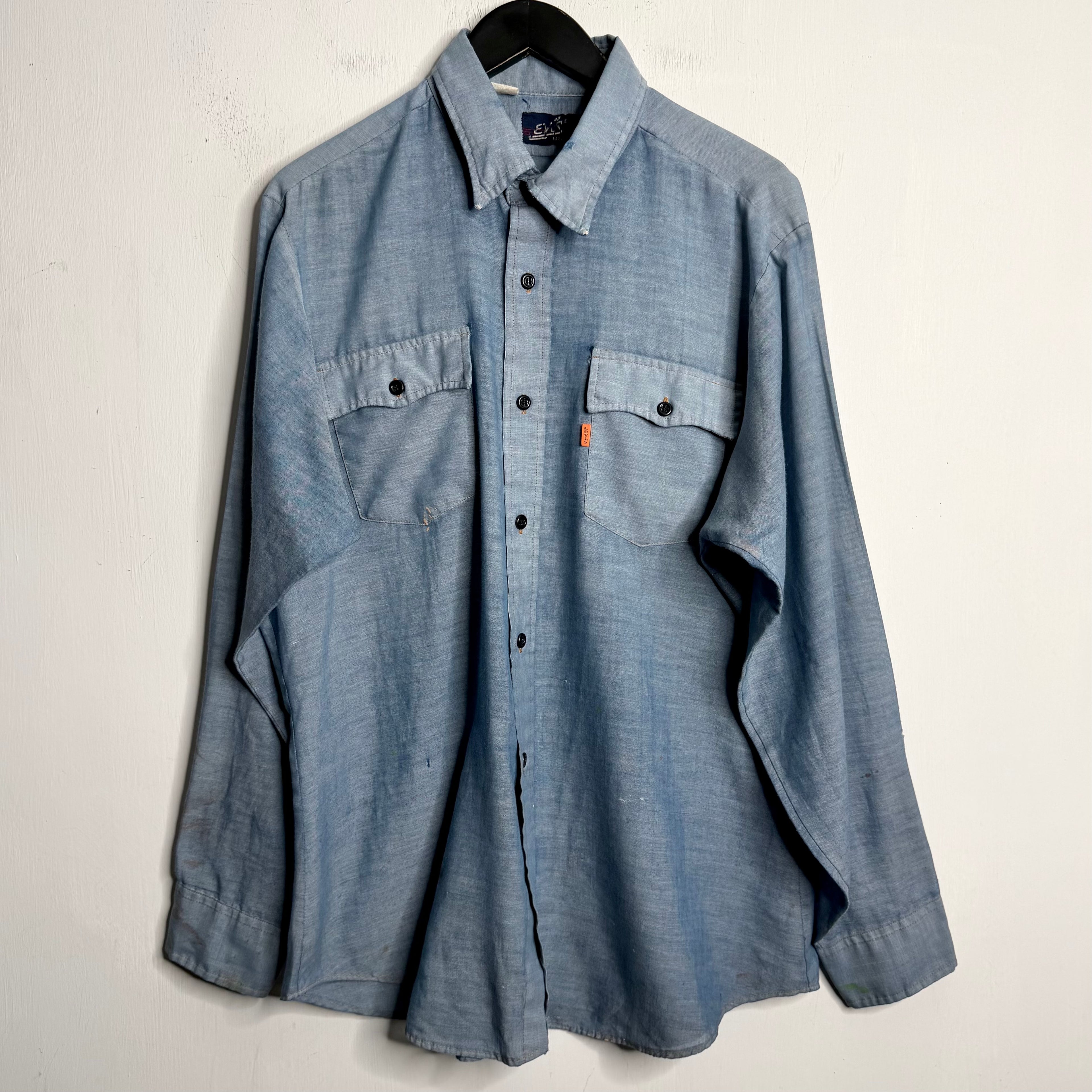 Levi's Repaired Chambray Shirt - 1980s - XL/XXL