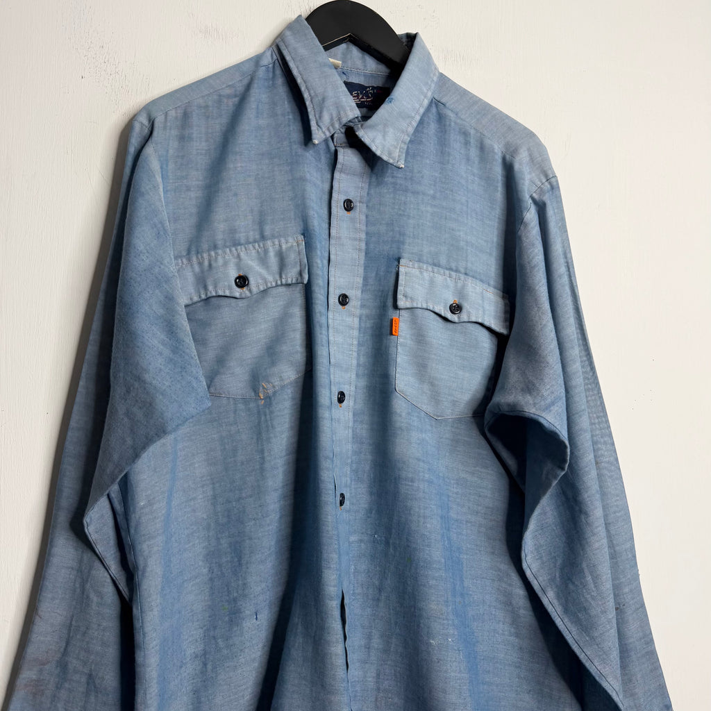 Levi's Repaired Chambray Shirt - 1980s - XL/XXL