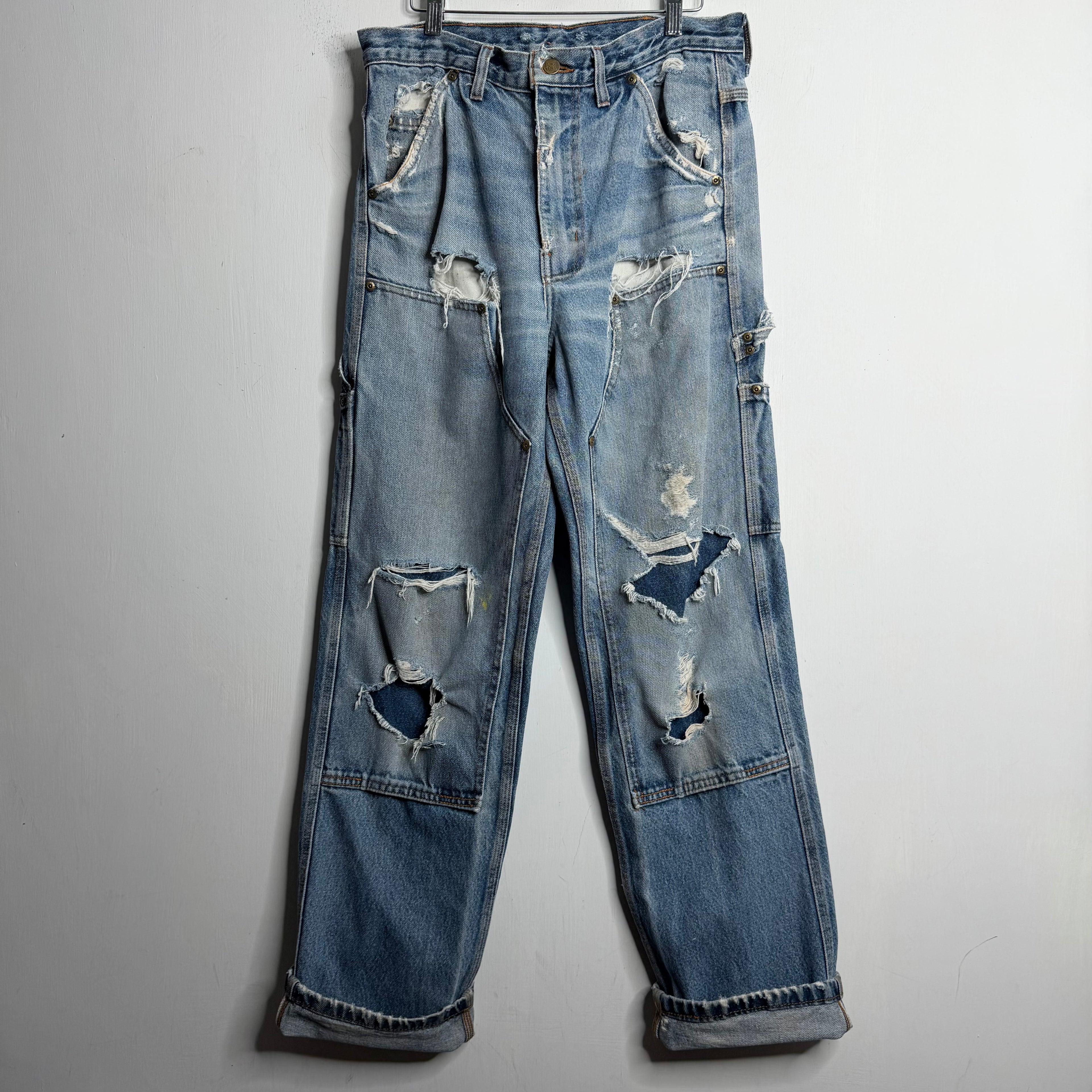 Big Bill Thrashed Double Knee Jeans - 1990s - 32x33