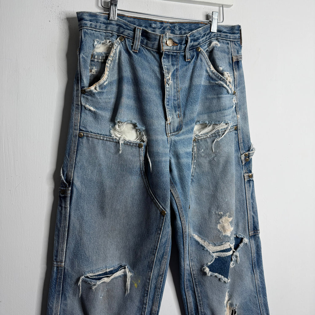 Big Bill Thrashed Double Knee Jeans - 1990s - 32x33