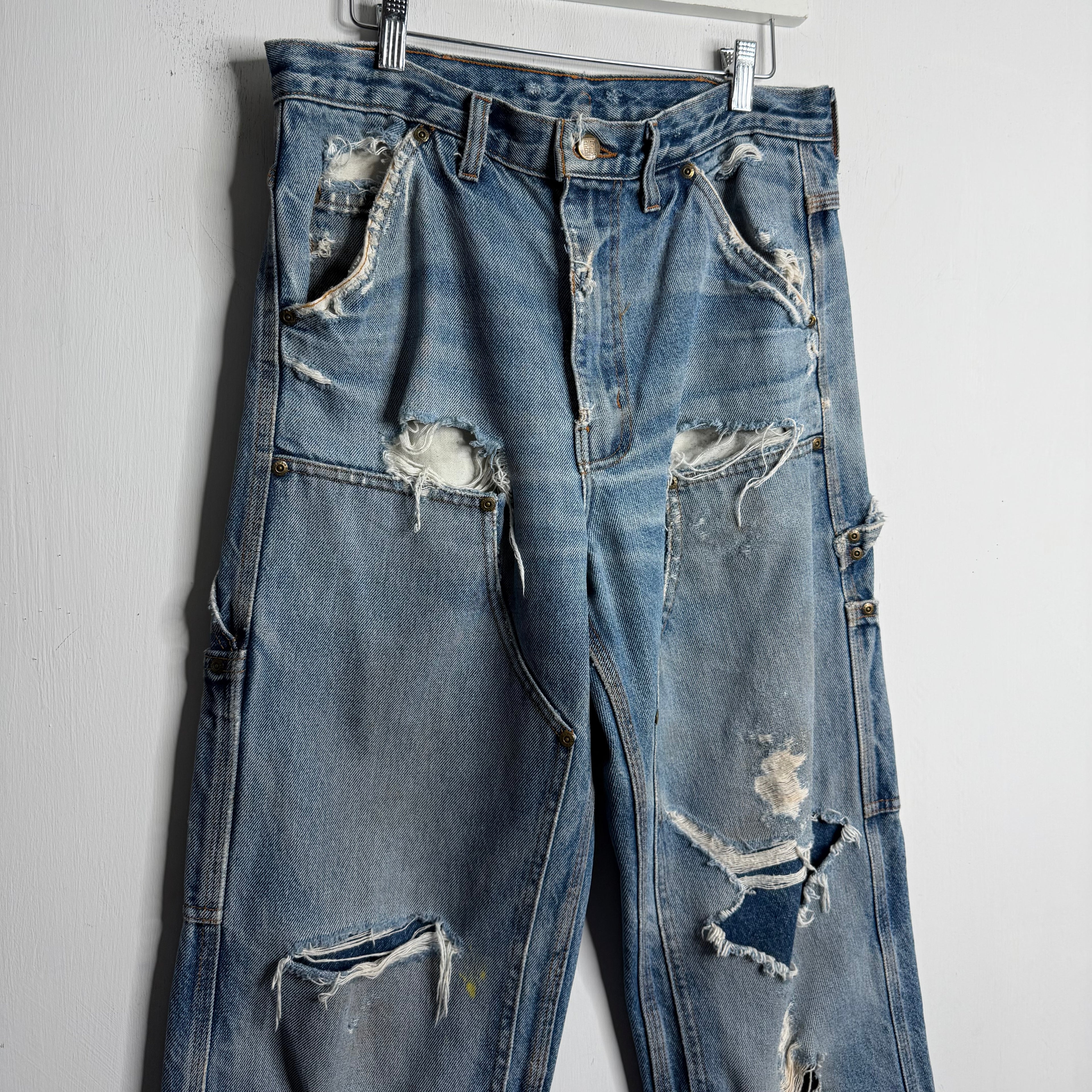 Big Bill Thrashed Double Knee Jeans - 1990s - 32x33