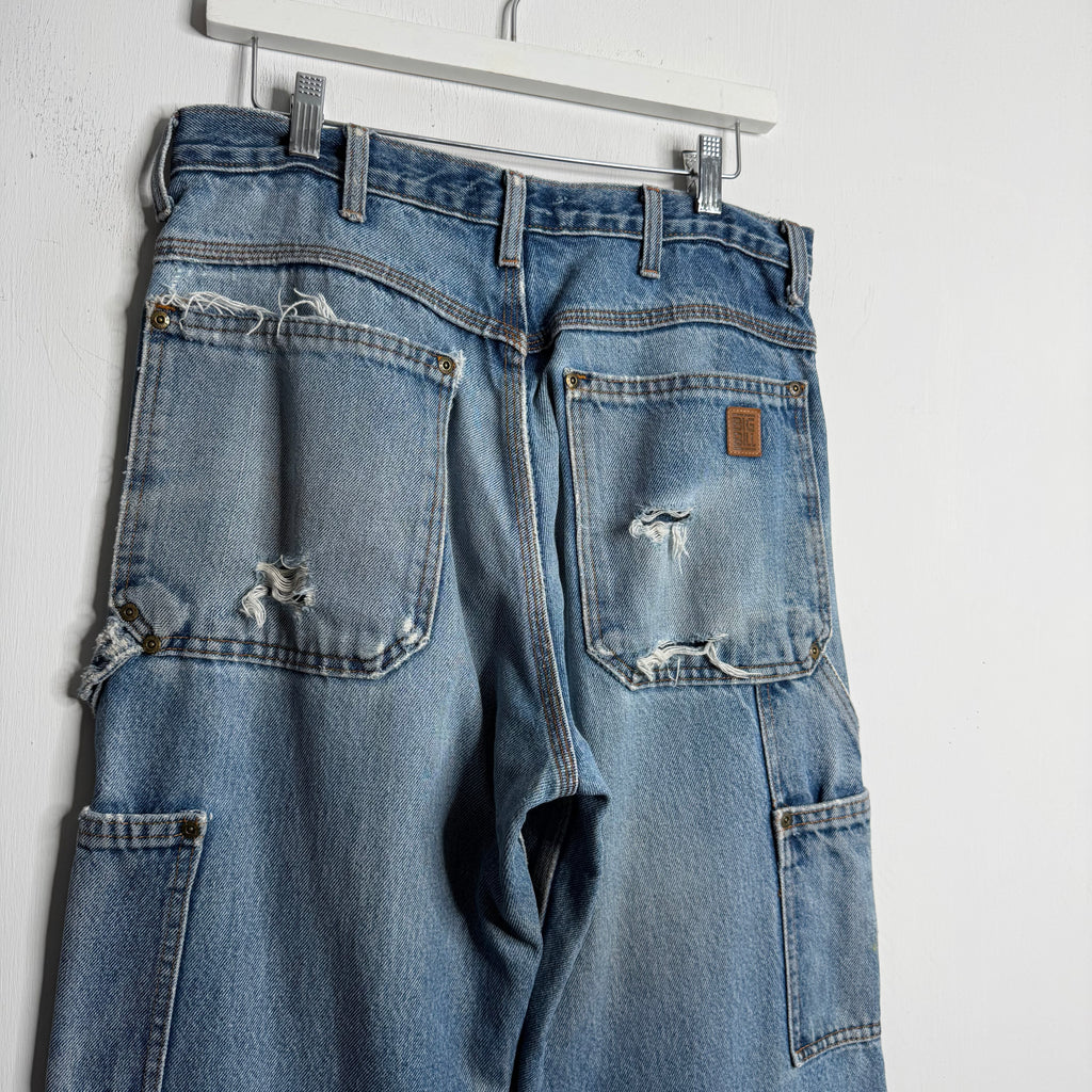 Big Bill Thrashed Double Knee Jeans - 1990s - 32x33