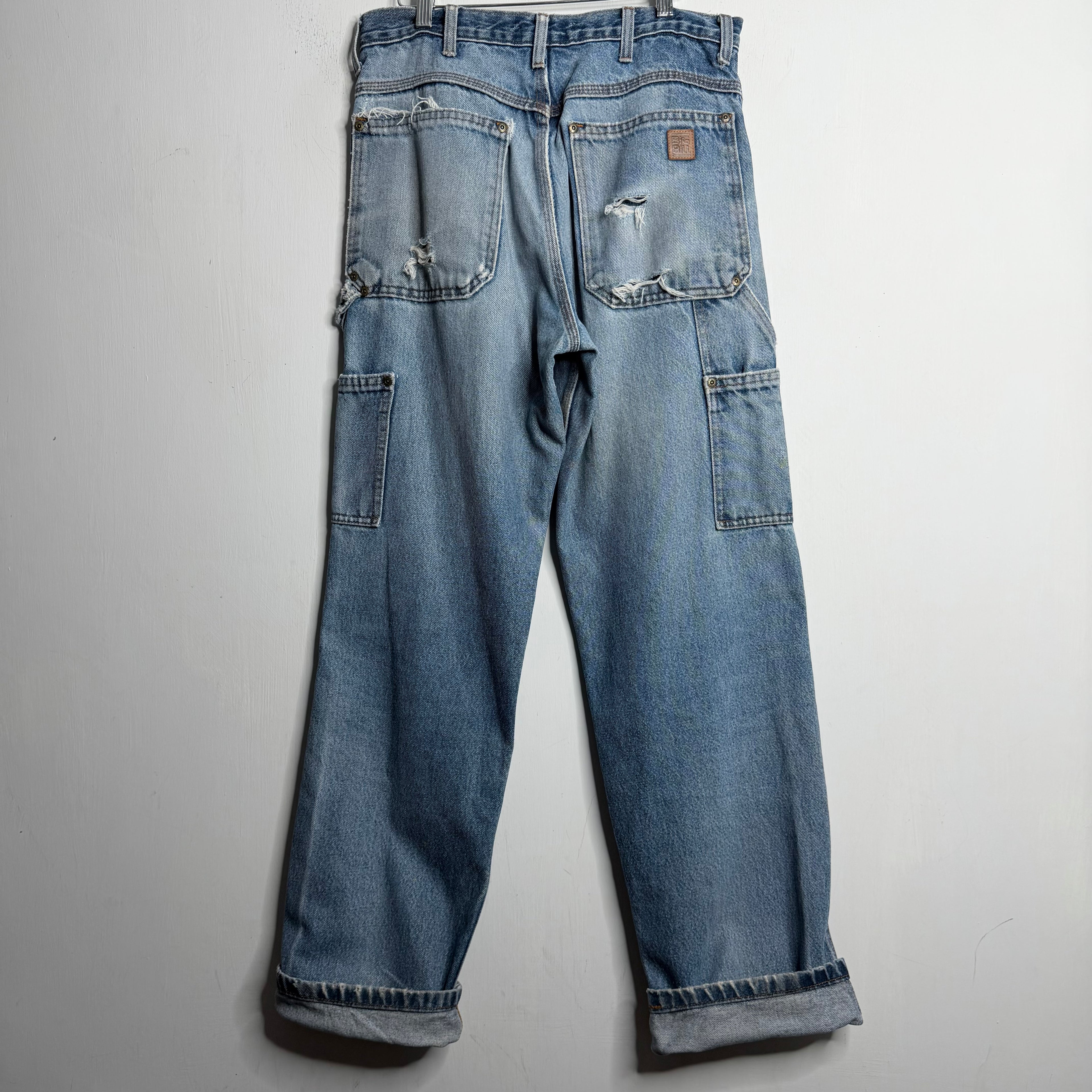 Big Bill Thrashed Double Knee Jeans - 1990s - 32x33