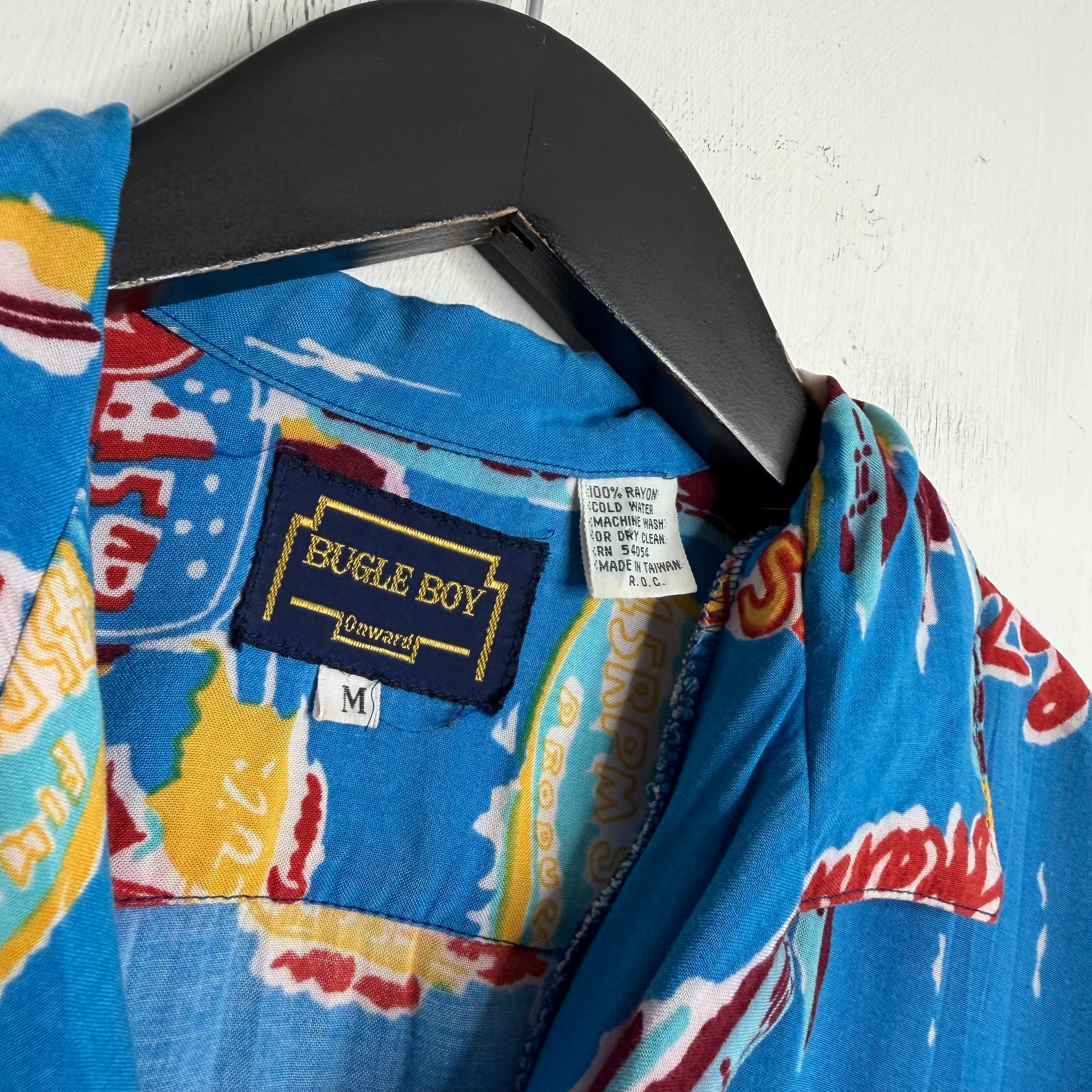 Bugle Boy '45 RPM' Hawaii Shirt - 1980s - M