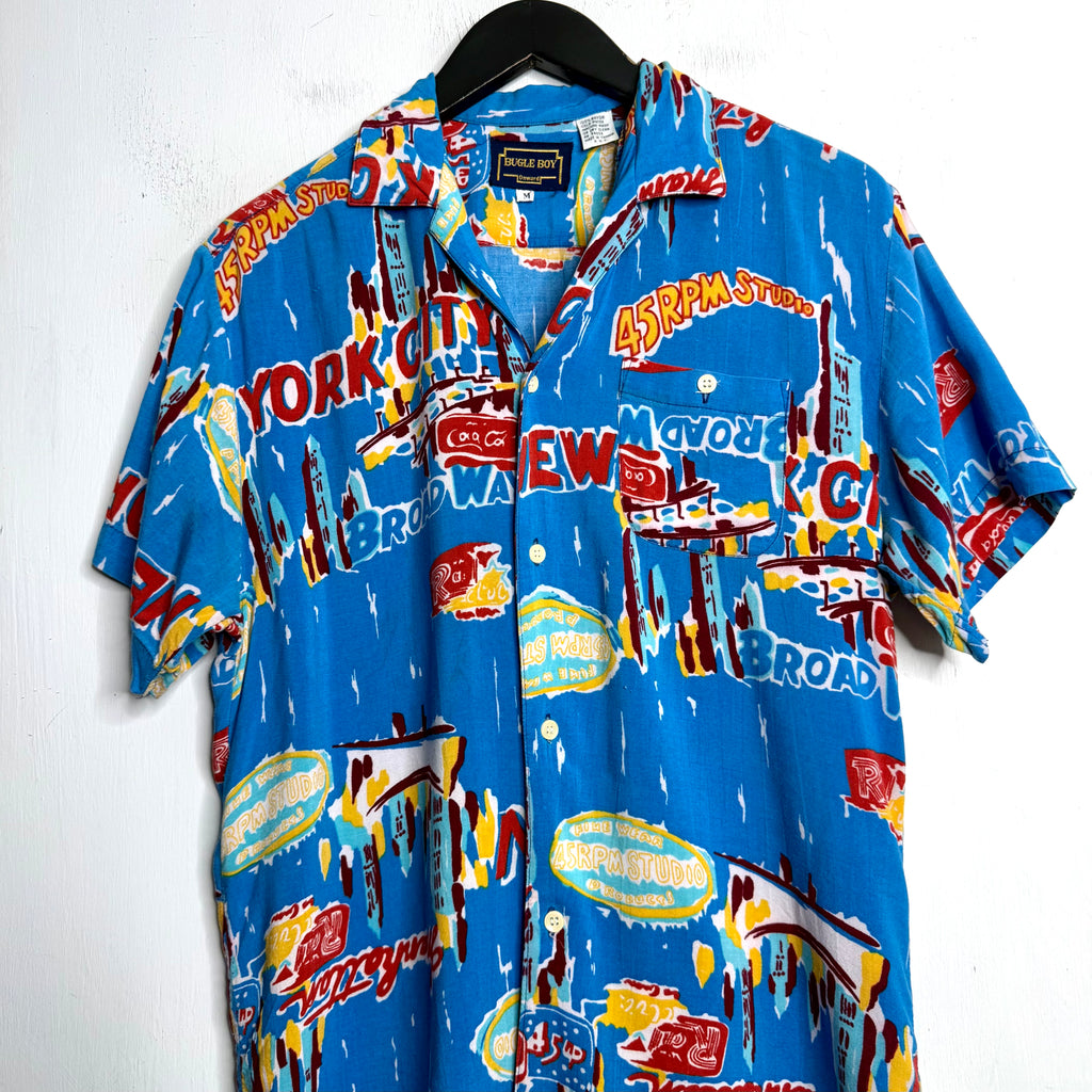 Bugle Boy '45 RPM' Hawaii Shirt - 1980s - M